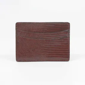 Genuine Lizard Card Case Cognac