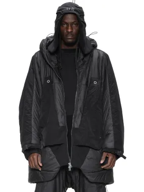 geo panel layer thermolite quilted long coat