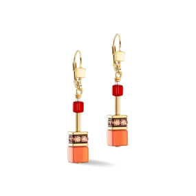GeoCUBE® Iconic earrings gold red