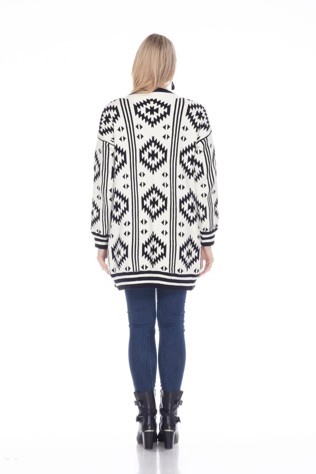 Geometric Aztec Cardigan Sweater