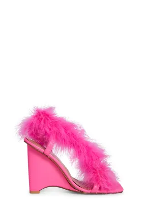 Geraint Fluffy Heels- Pink