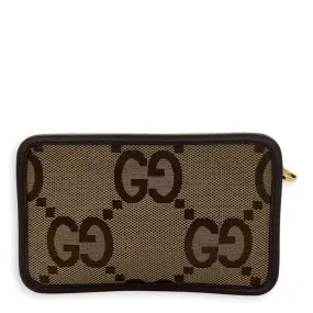 GG Jumbo Crossbody Bag Brown in Canvas, Gold hardware