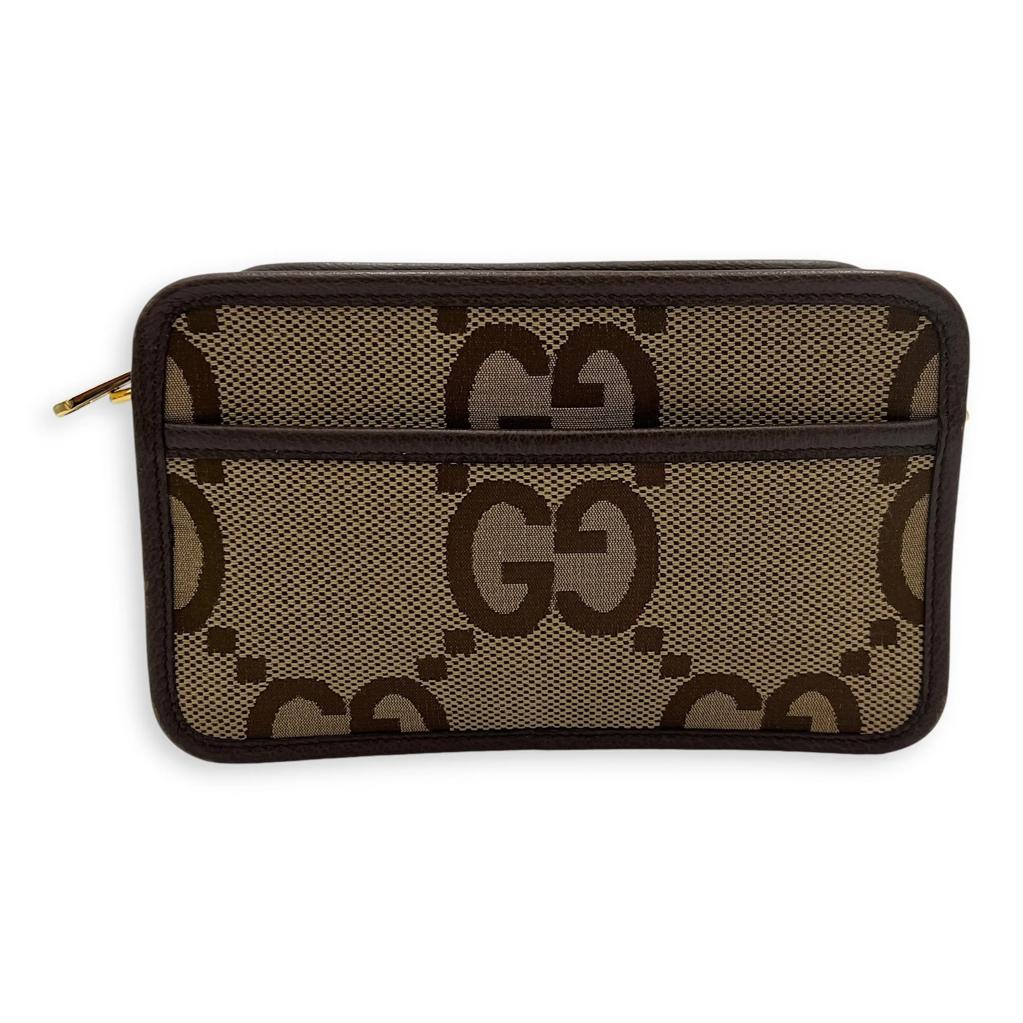 GG Jumbo Crossbody Bag Brown in Canvas, Gold hardware