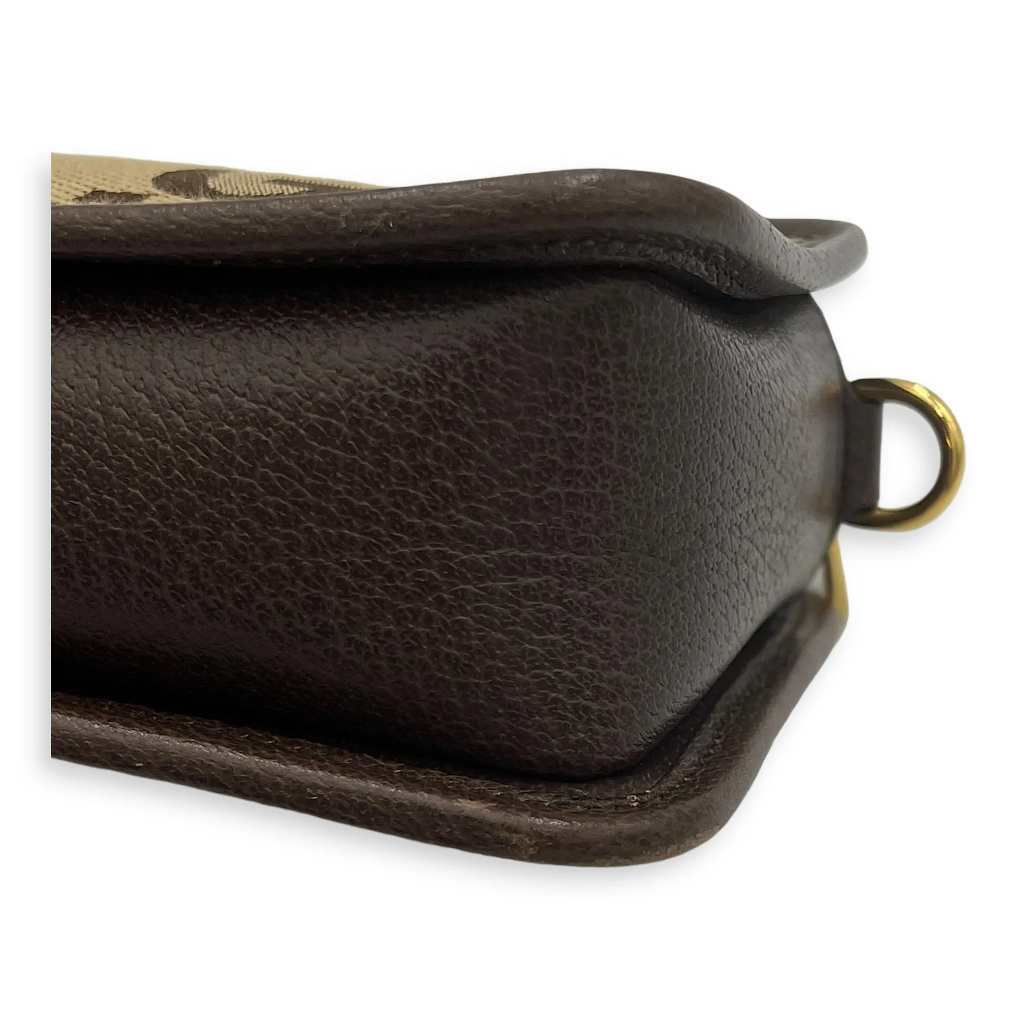 GG Jumbo Crossbody Bag Brown in Canvas, Gold hardware