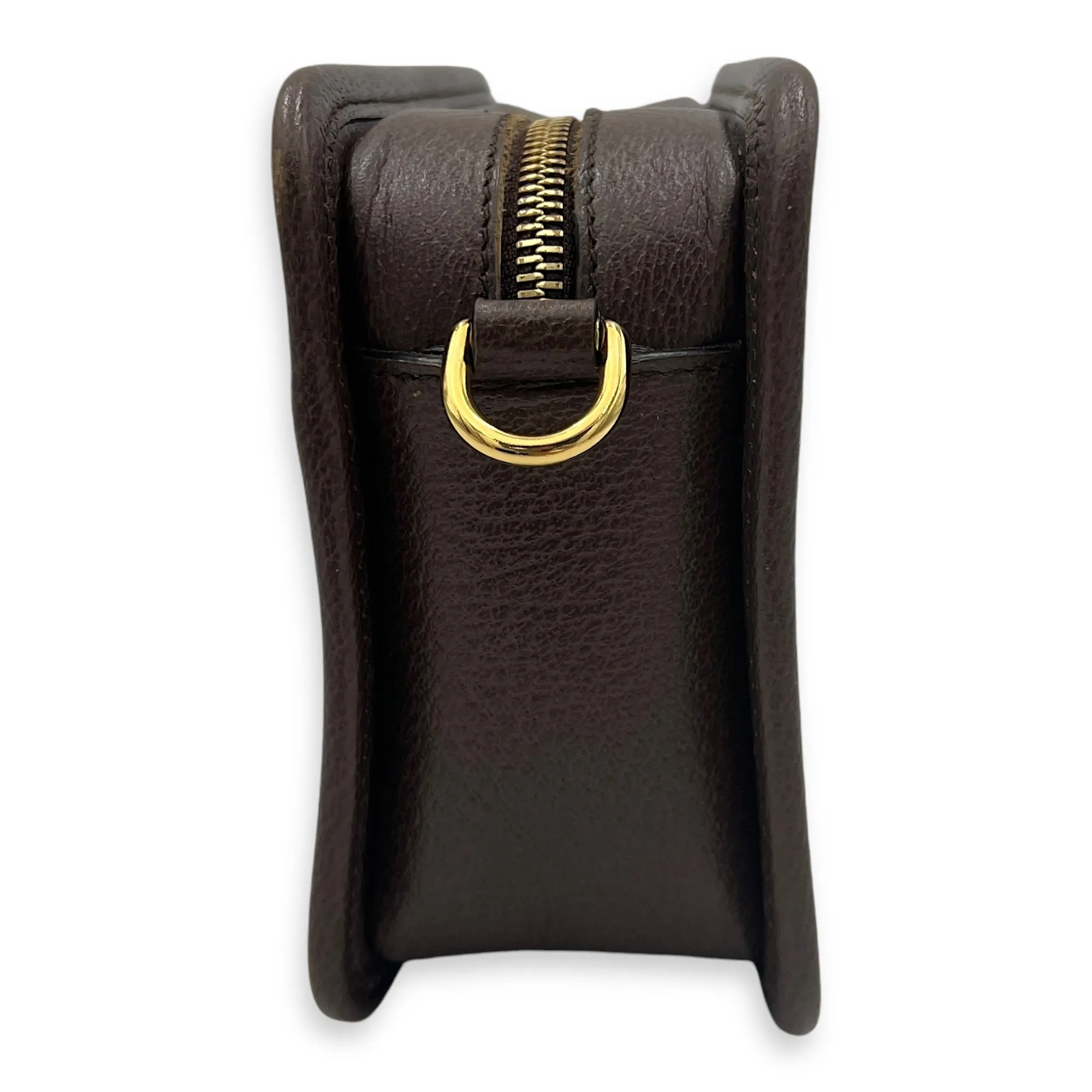 GG Jumbo Crossbody Bag Brown in Canvas, Gold hardware