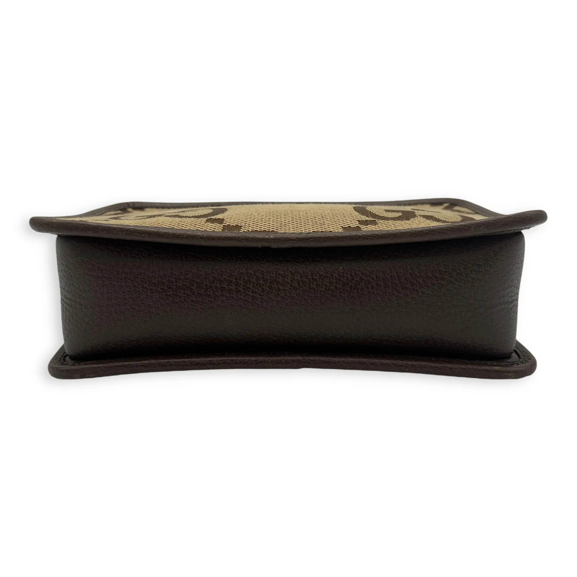 GG Jumbo Crossbody Bag Brown in Canvas, Gold hardware