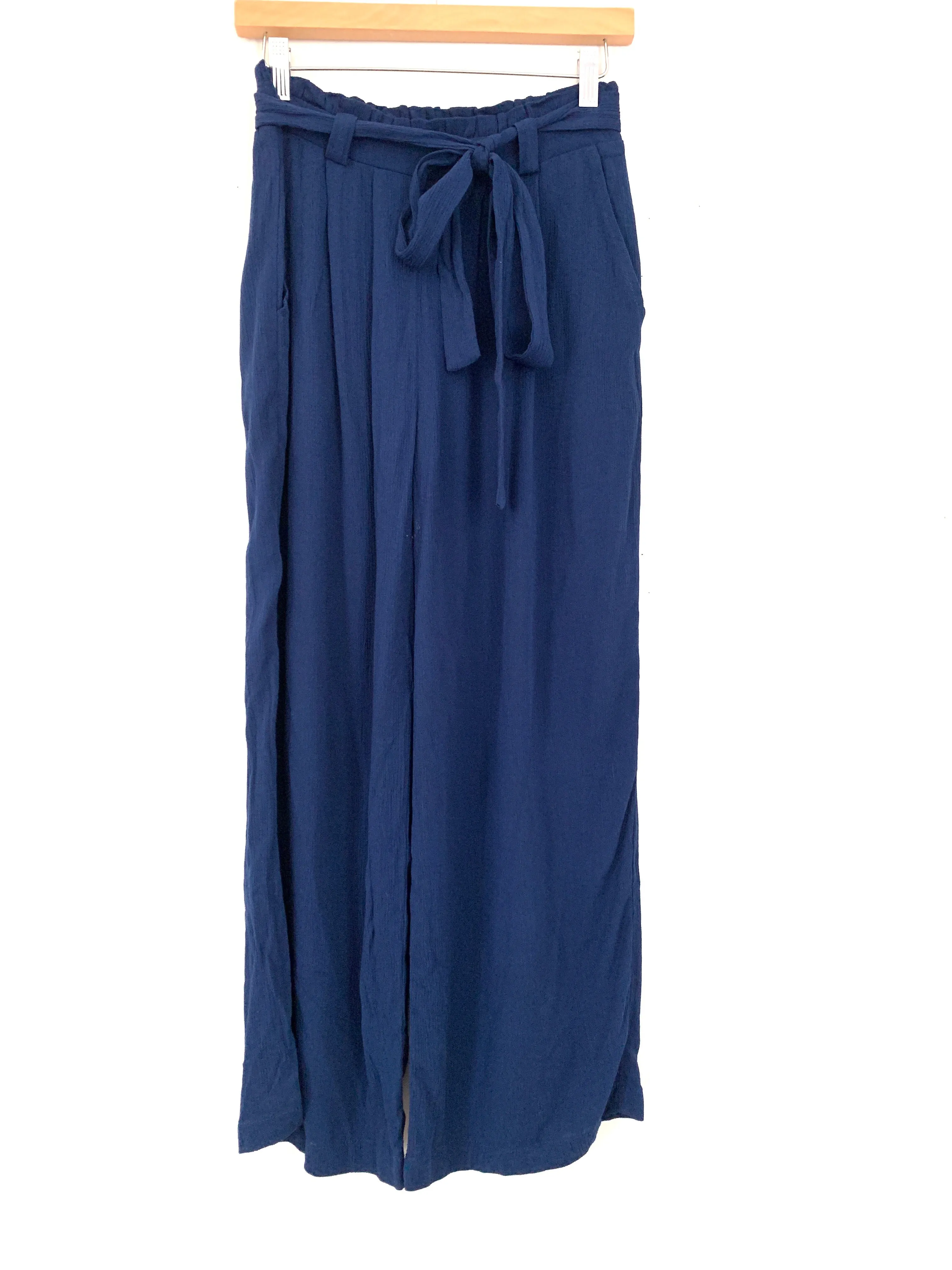 Gibson Navy Paperbag Waist Palazzo Pants- Size XS (Inseam 24.5”)