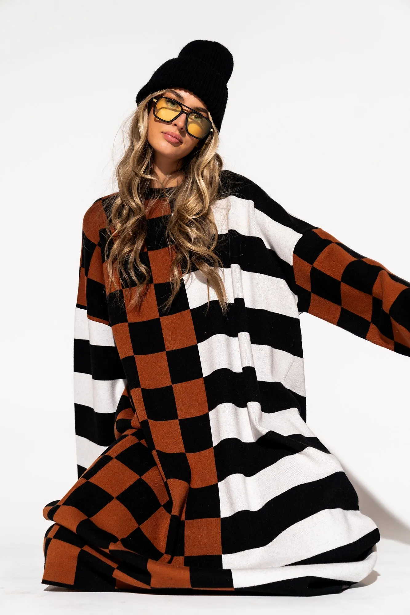 Gimme More Half   Half Oversized Knit Dress