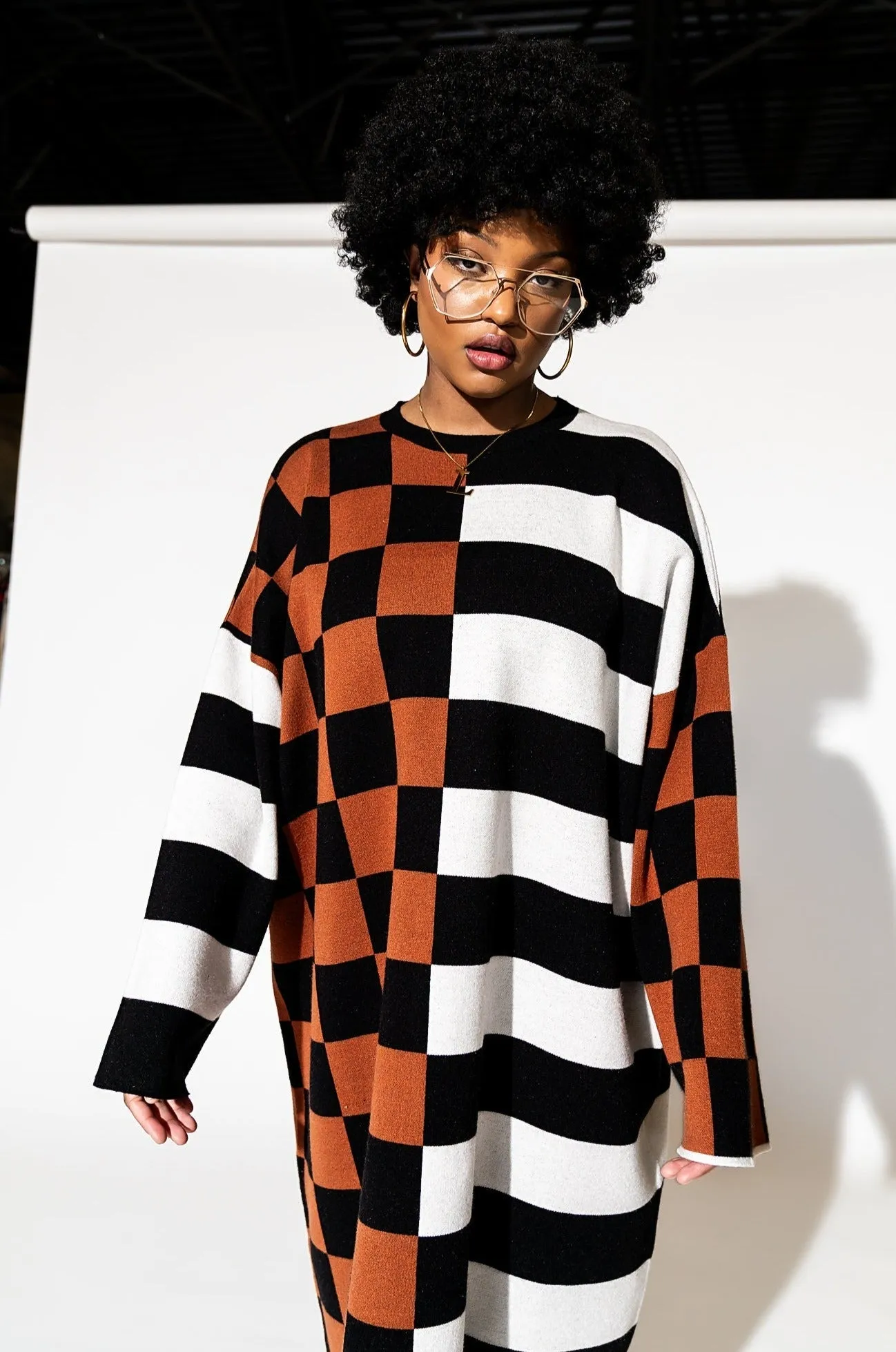 Gimme More Half   Half Oversized Knit Dress
