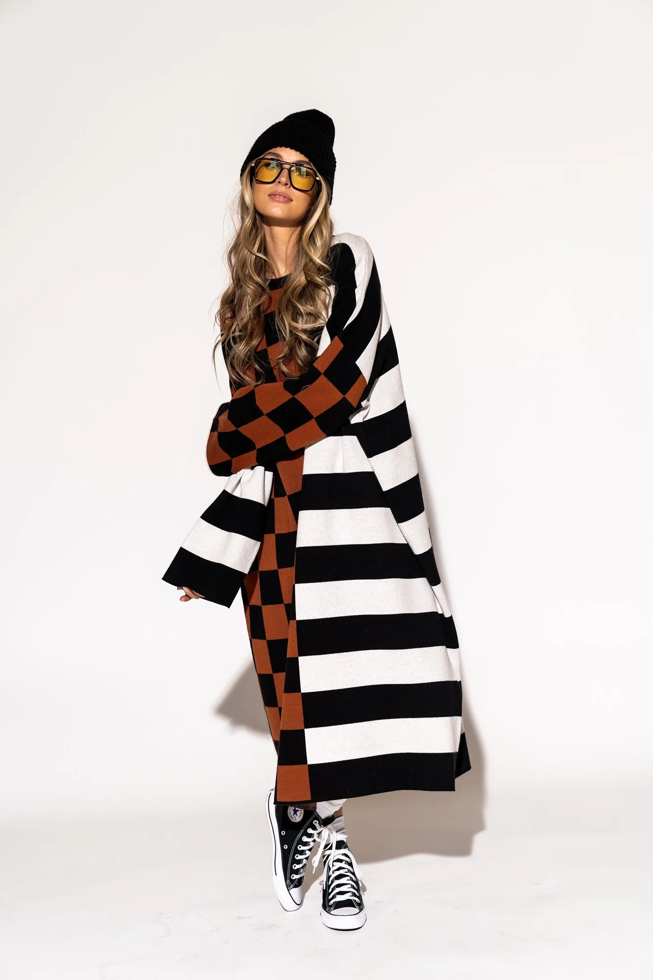 Gimme More Half   Half Oversized Knit Dress