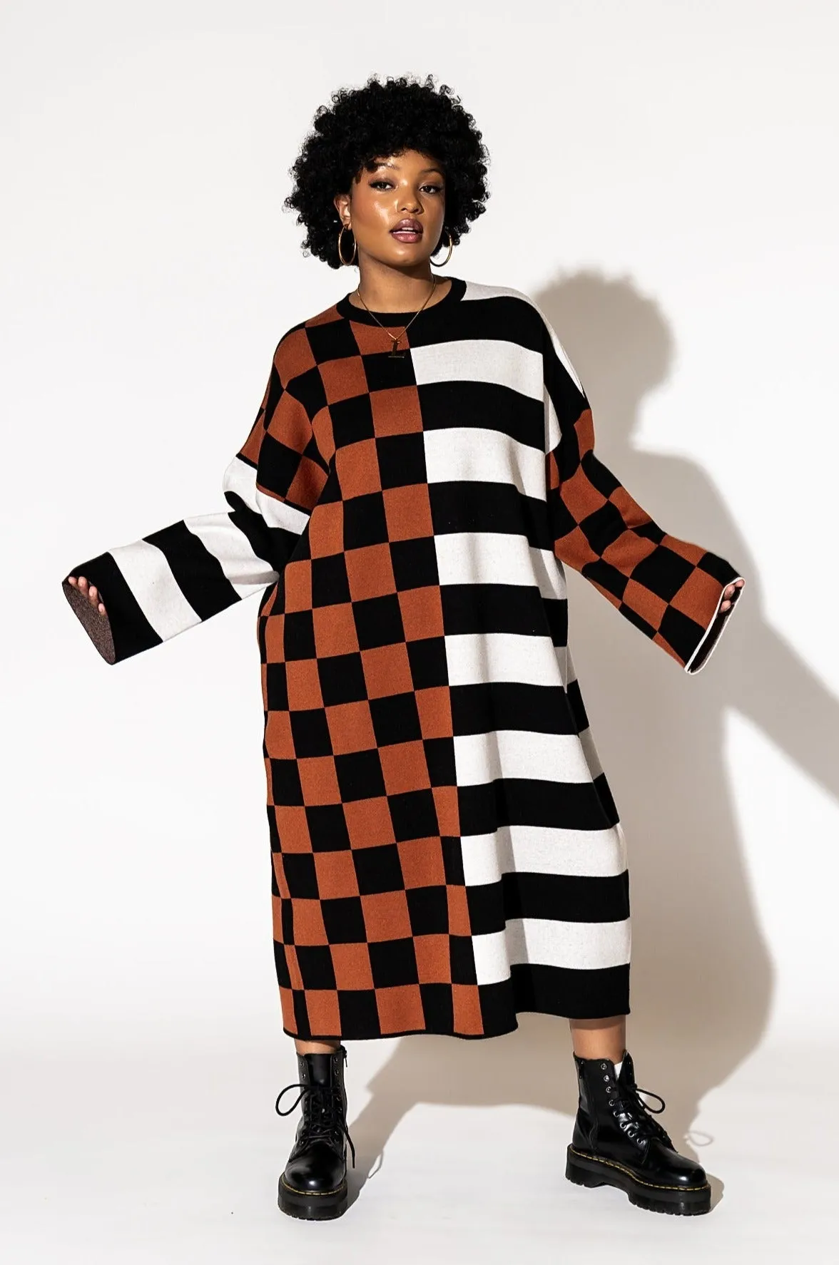Gimme More Half   Half Oversized Knit Dress
