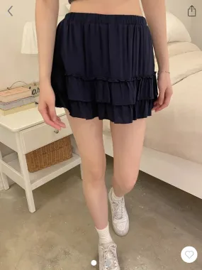 Girlary Solid Color Fold Mini Skirt Summer Drawstring A-line High Waist Fold Short Faldas Sweet Cute Y2k Skirts Woman Clothes