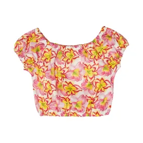 GIRL'S CROP TOP YELLOW LILIES