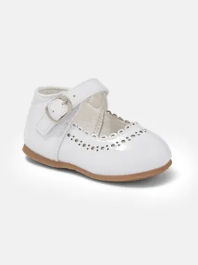 Girls Elegant Hard Soled Shoe Debbie - White