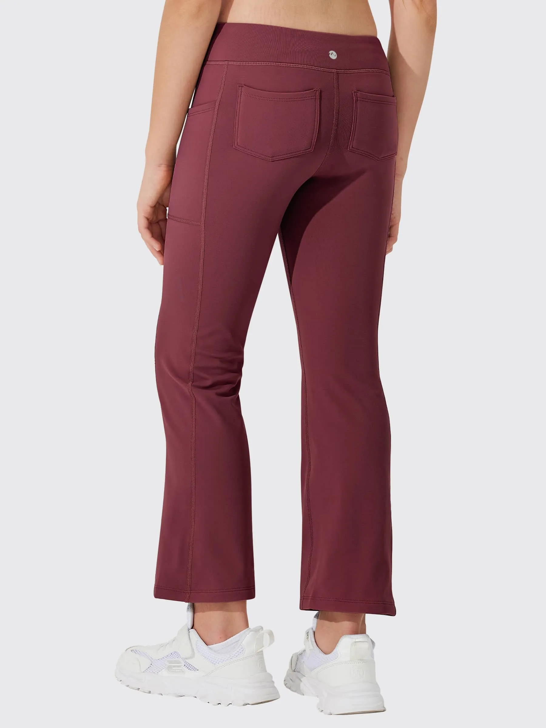 Girls' Fleece Lined Crossover Flared Leggings