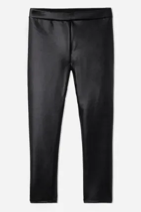 Girl's Leather Effect Thermal Leggings