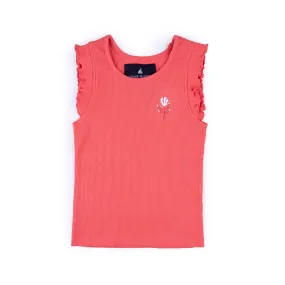 GIRL'S ORANGE SLEEVLESS TOP