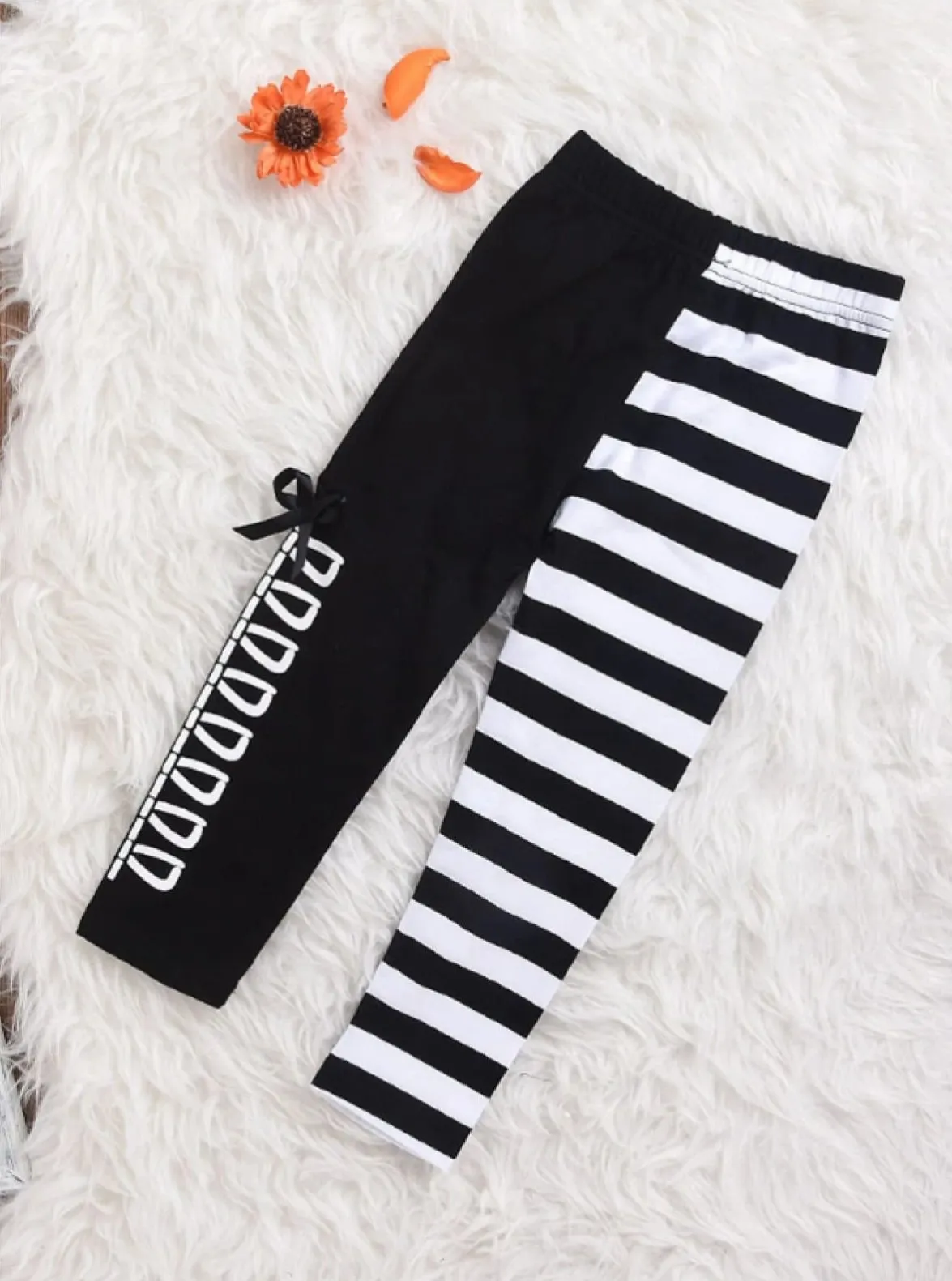 Girls Panda Sequins Striped Bow Winter Set