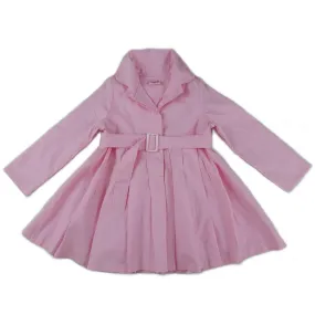 Girls Pink Crease Wind-Resistant Belted Coat S (9-24M)-XL (6-8)