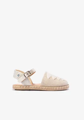 Girl's Platinum Straps Espadrilles
