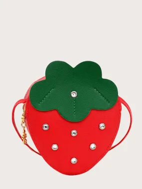 Girls Rhinestone Decor Crossbody Bag