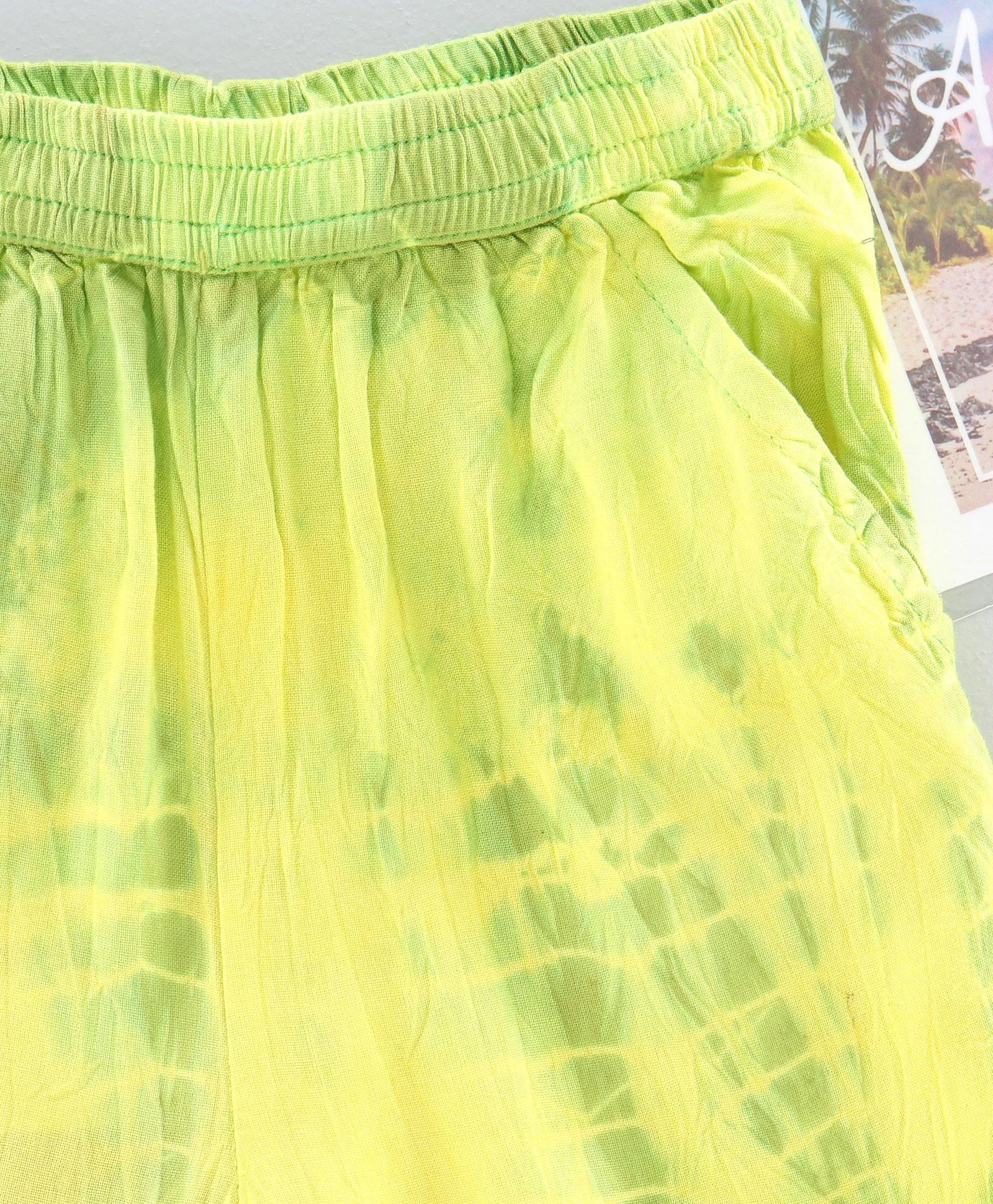 Girls Tie & Dye Shorts with Pompom