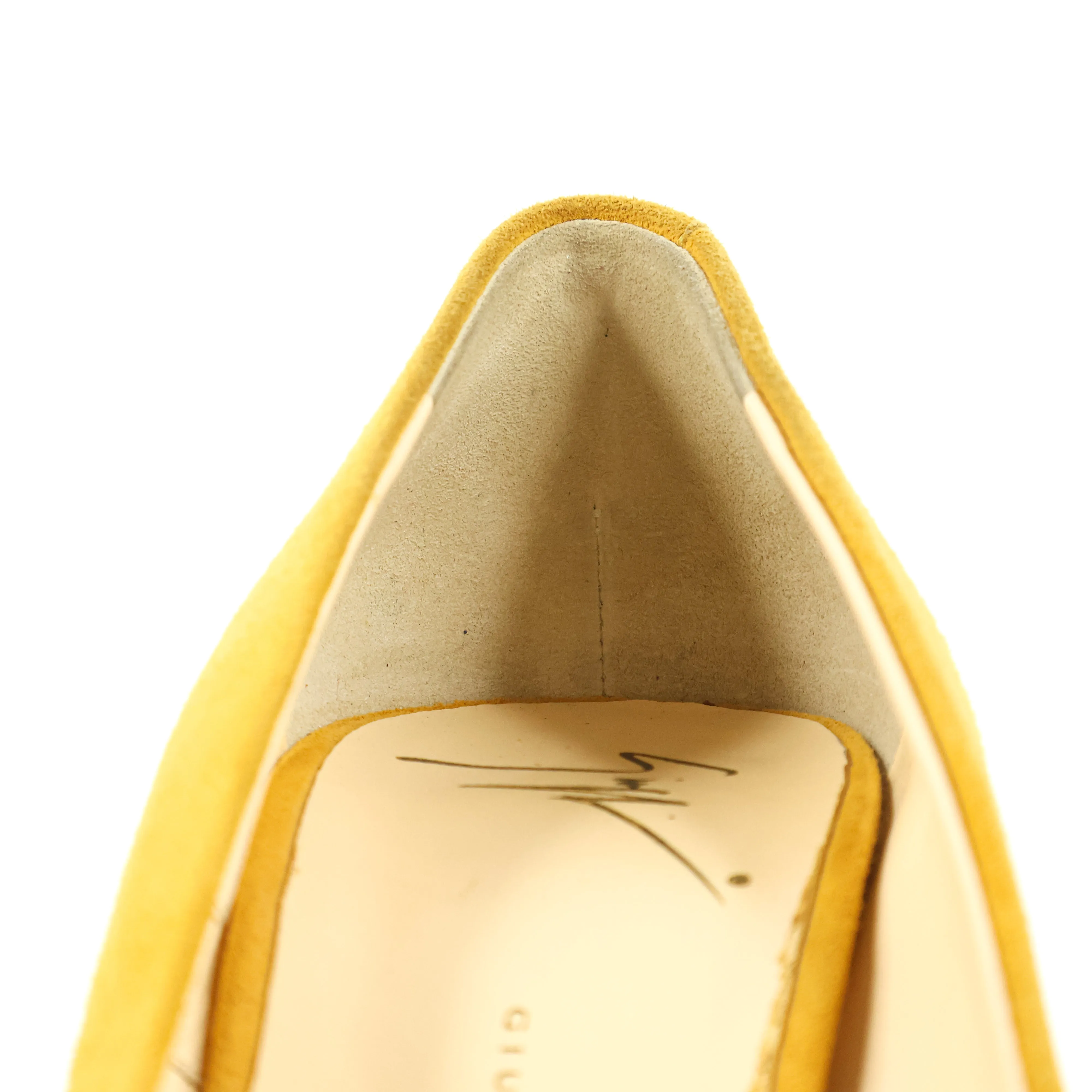 Giuseppe Zanotti Suede Peep Toe Yellow