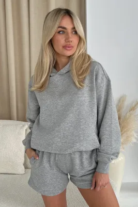 Glamify basics melange grey relaxed hoodie