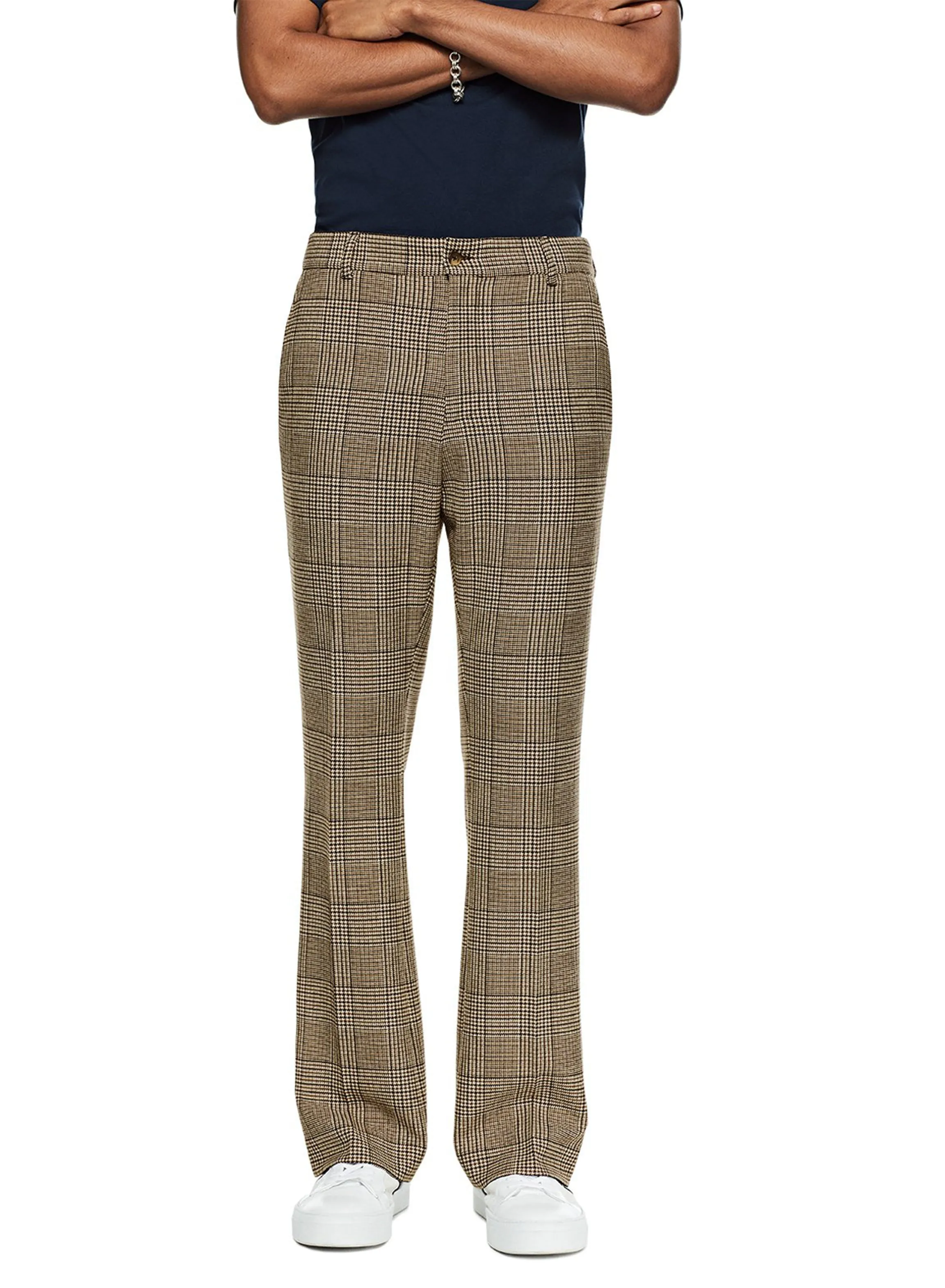 Glen Plaid Flare Leg Pant