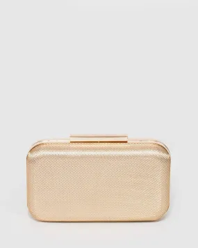 Gold Becca Mesh Box Clutch Bag