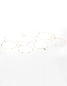 Gold Celestial Choker Necklace 6-Pack