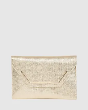 Gold Samantha Square Clutch Bag
