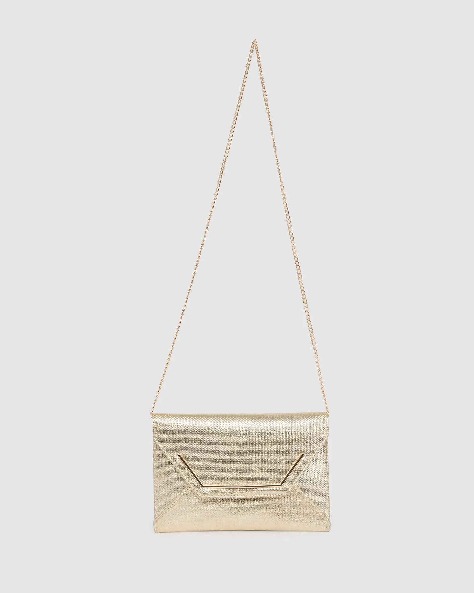 Gold Samantha Square Clutch Bag