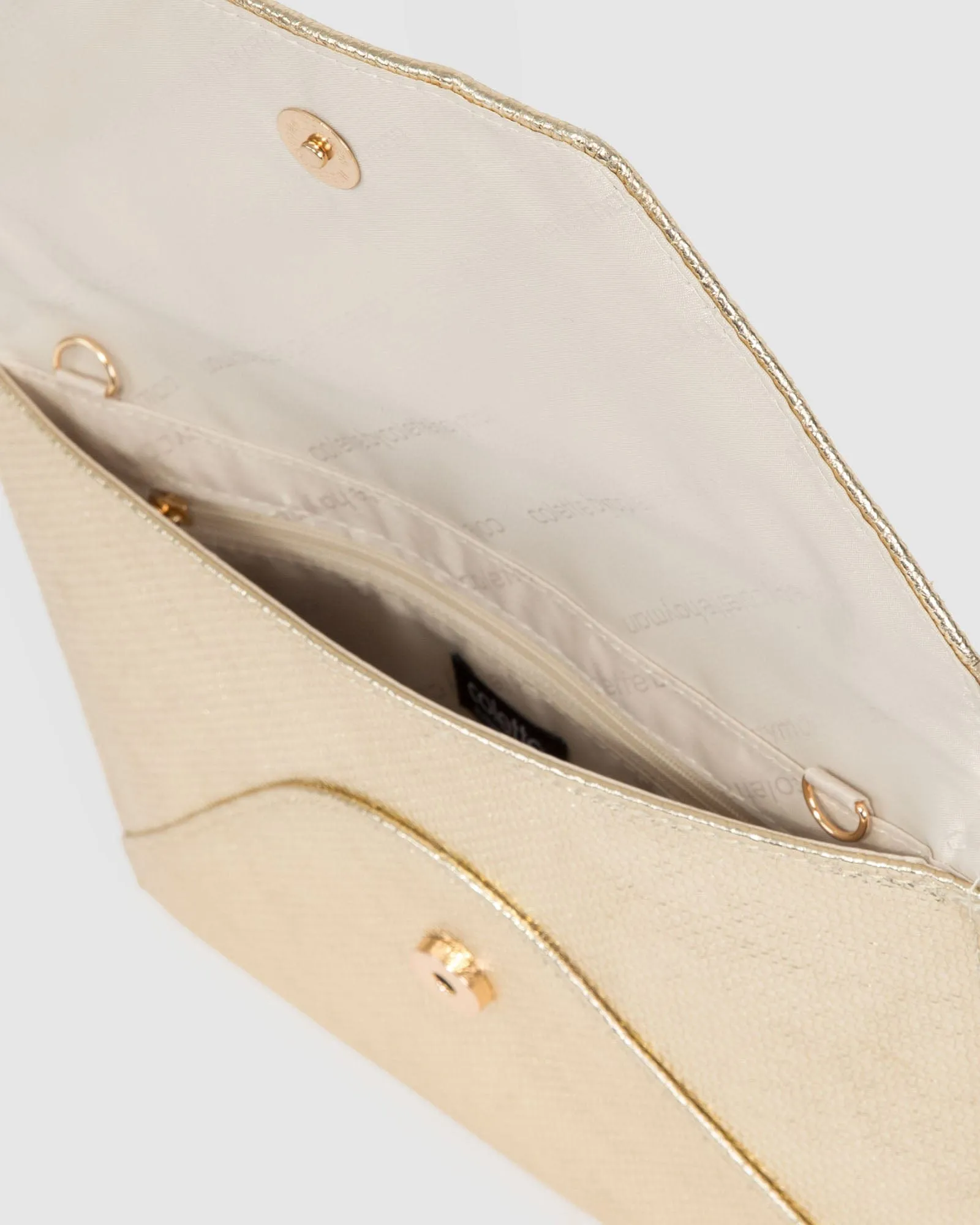 Gold Samantha Square Clutch Bag