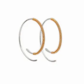 Gold Spiralight Hoop Threader Earrings