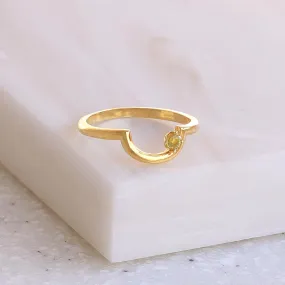 Gold Tone Arched Pinky Ring