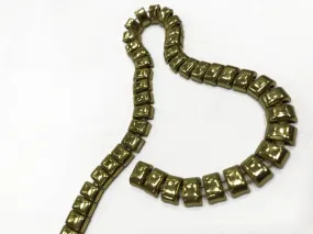 Golden Rectangular Plain Metal Chain (8 mm)