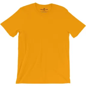 Golden Yellow Plain round Neck T-Shirts