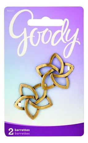 Goody Hair Barrettes, Star Shaped Jean Wire, Gold, 2 Count, (1942442)