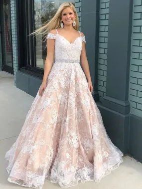 Gorgeous Tulle Spaghetti Straps A-line Evening Dresses With Appliques PD101