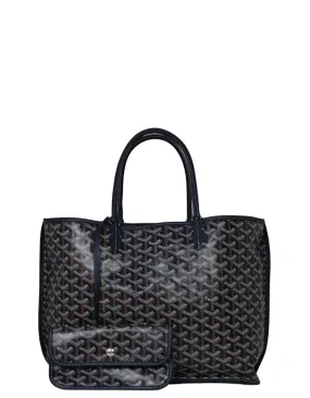 Goyard Navy Canvas/ Leather Reversible Anjou PM Tote Bag
