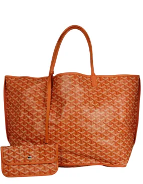 Goyard Orange Canvas/ Leather Reversible Anjou GM Tote