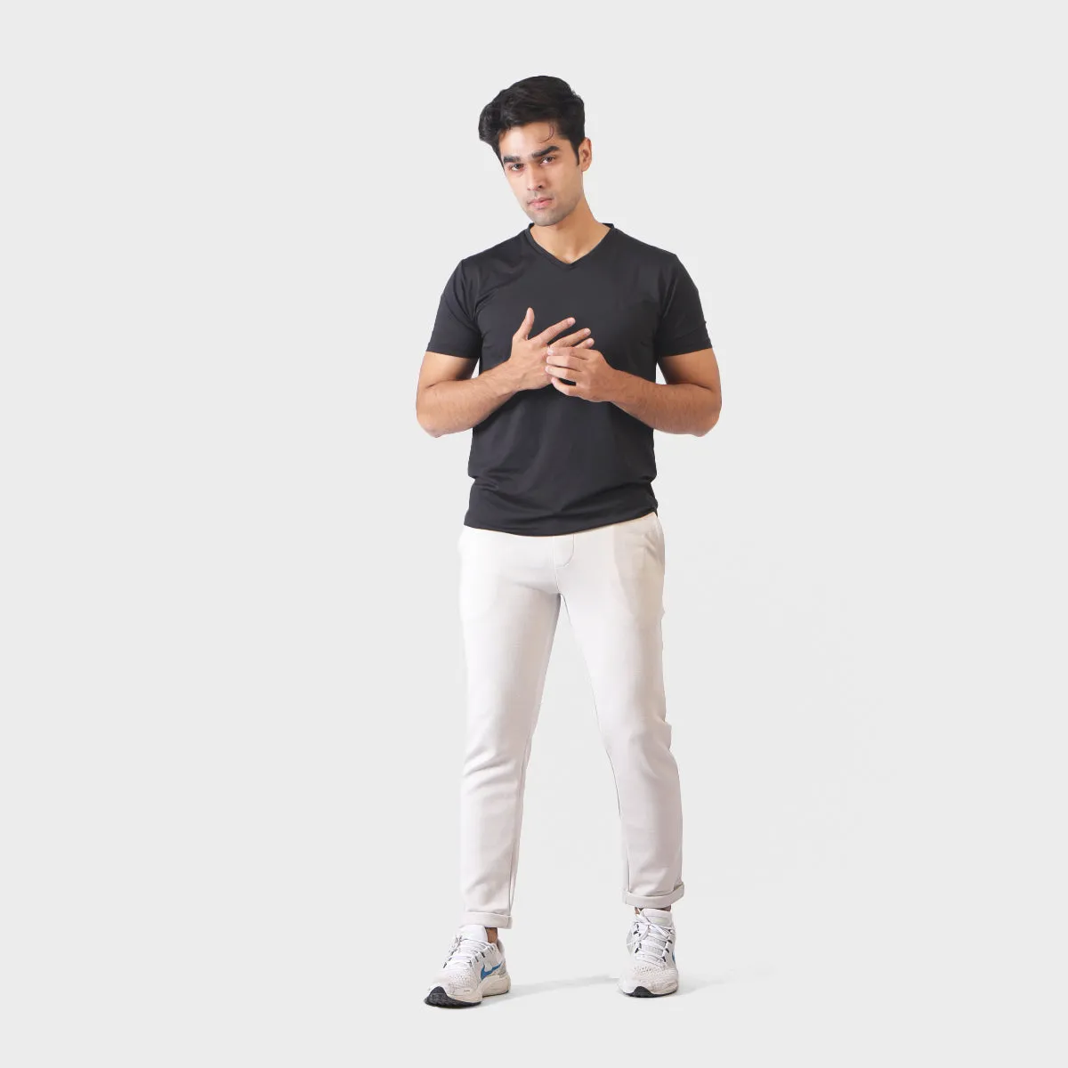 GR - Men 'White' Basic Comfort Fit Jogger Trouser GR953