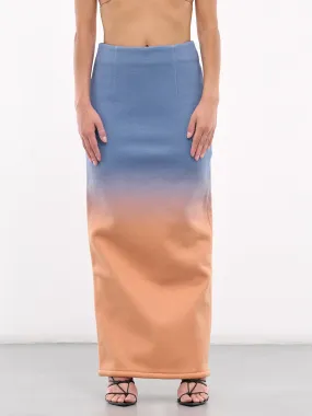 Gradient Printed Skirt (SK06B011-BLUE-ORANGE)