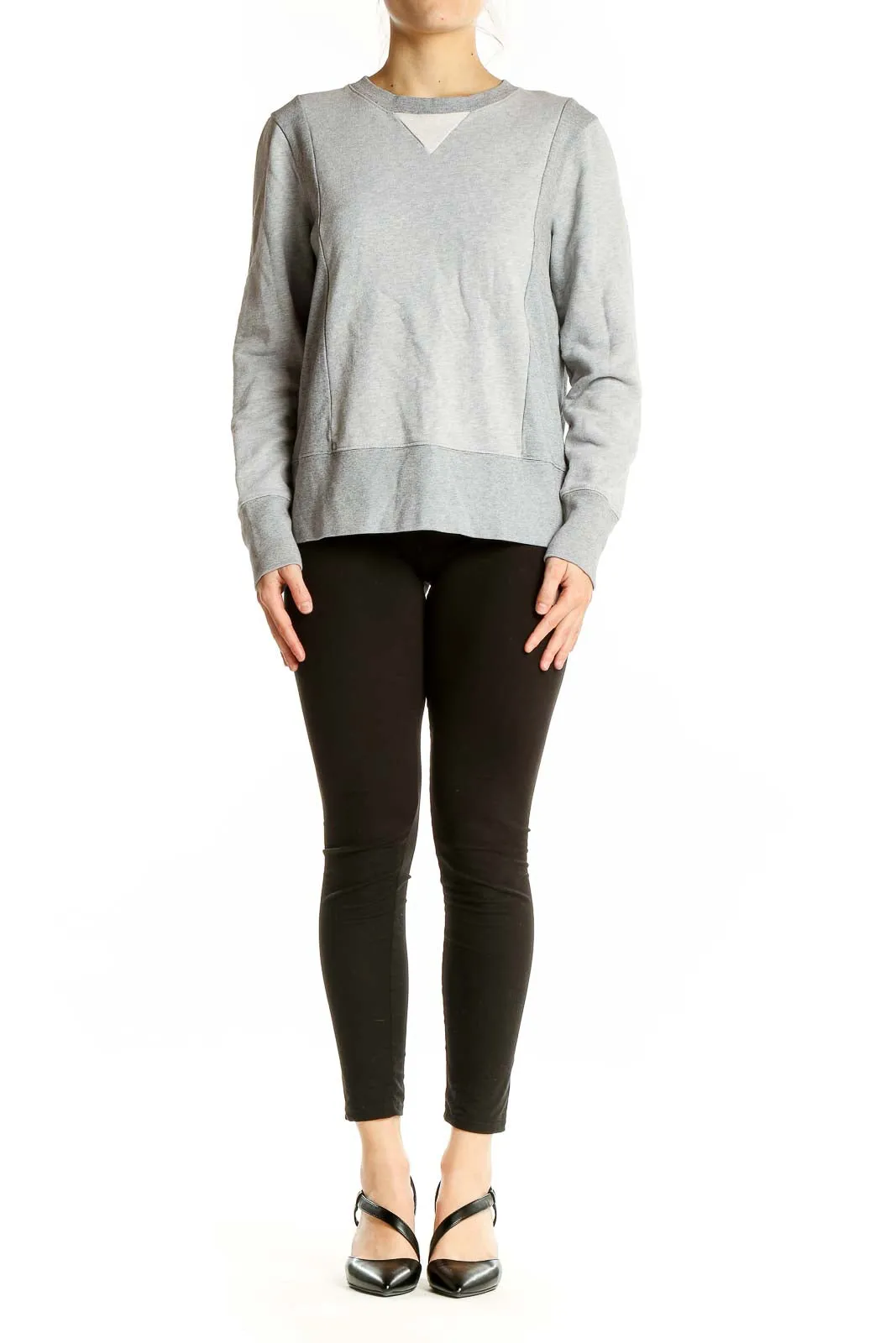 Gray Cotton Crewneck Sweatshirt
