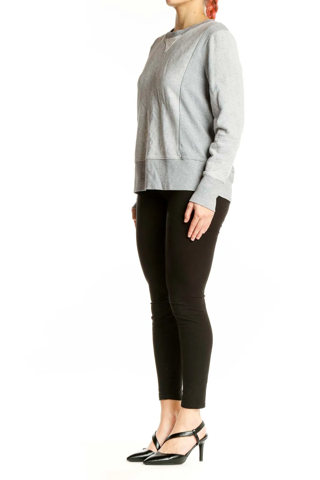 Gray Cotton Crewneck Sweatshirt