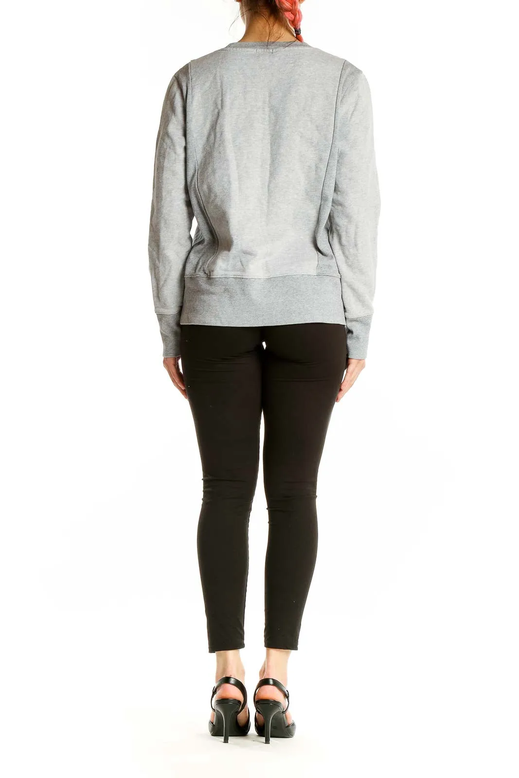 Gray Cotton Crewneck Sweatshirt