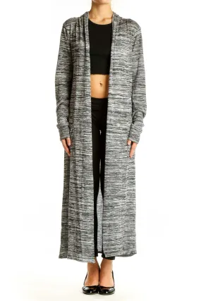 Gray Marled Long Cardigan