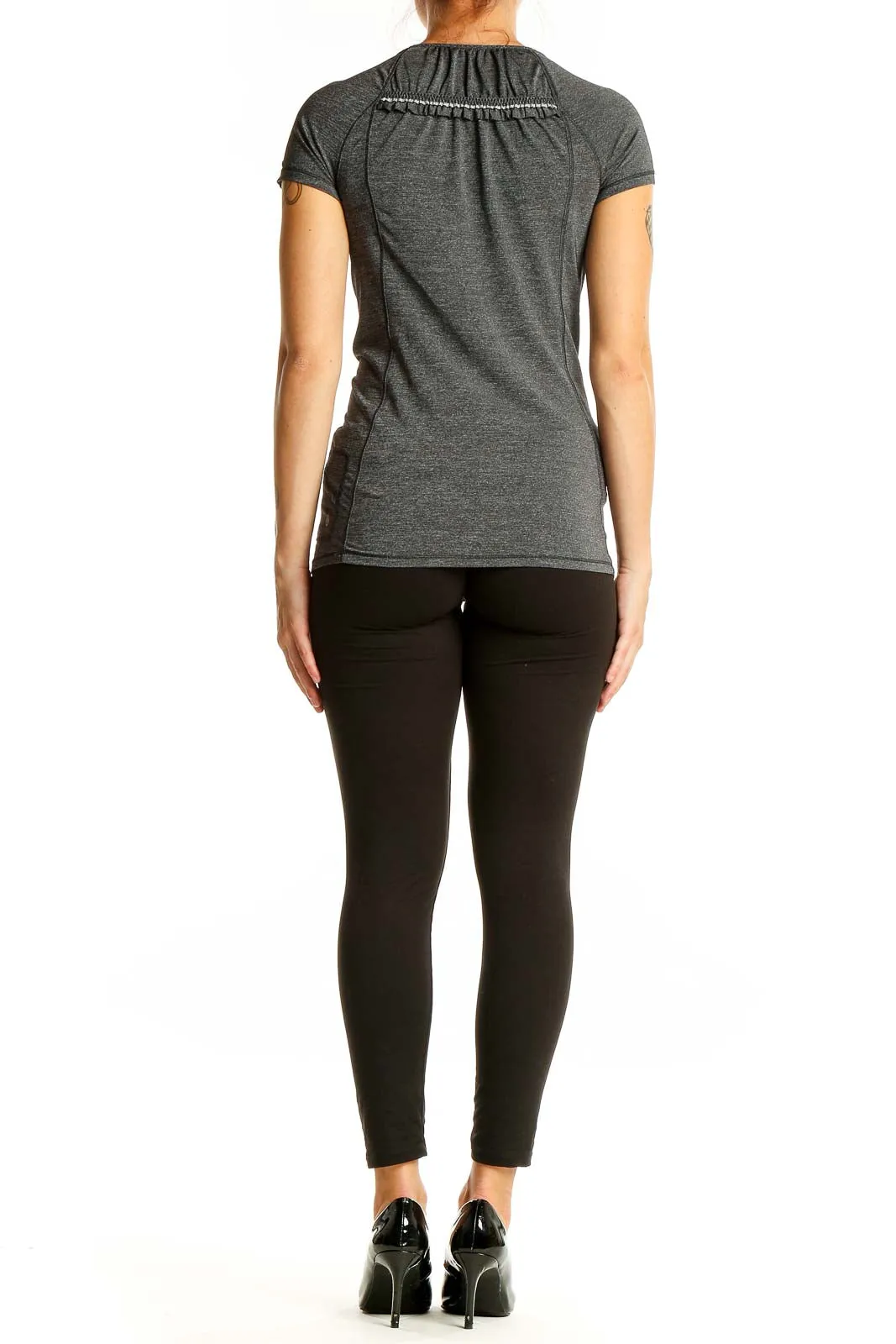 Gray Patterned Performance Top