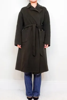 Green Double Faced Wool Wrap coat RRP £640